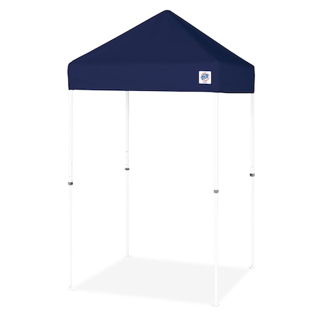 E-Z Up TAA Compliant VUE Shelter, 5' W x 5' L, White Steel Frame, Navy Blue Top VU2STL05KFWHTNB